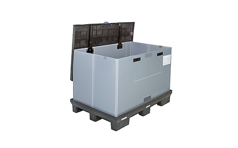 Skrzyniopaleta Smartbox L 1200x1000x900 - składana z pokrywą